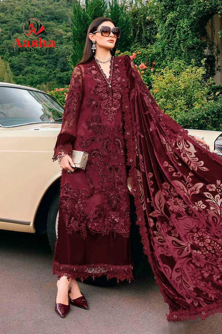 Aasha 1202 Cotton Dupatta Pakistani Salwar Suits Wholesalers In Surat
